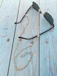 Silver steel glasses chain