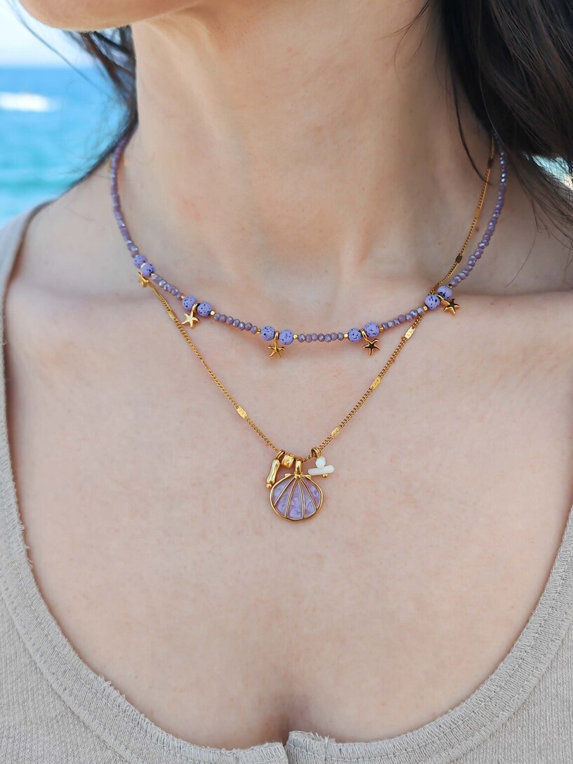 Purple shell necklace