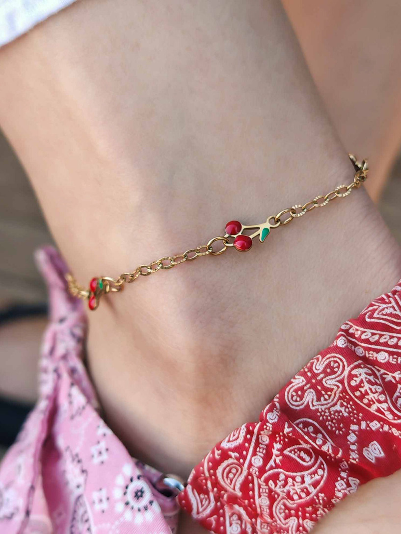 Cherries anklet