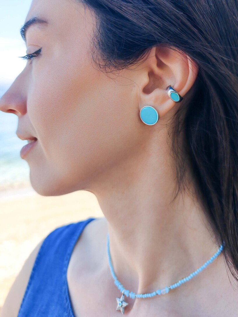 Blue candy earrings