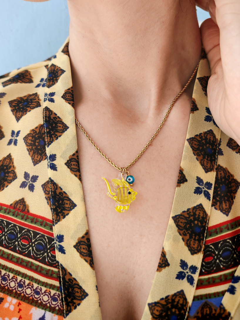 Murano fish necklace