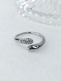 Touch silver stainless steel ring