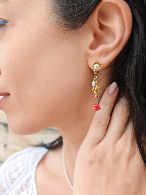 Coral sea earrings