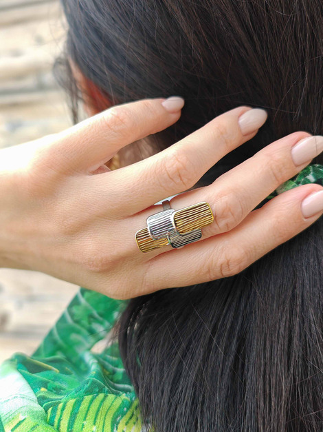 Geometry stainless steel ring