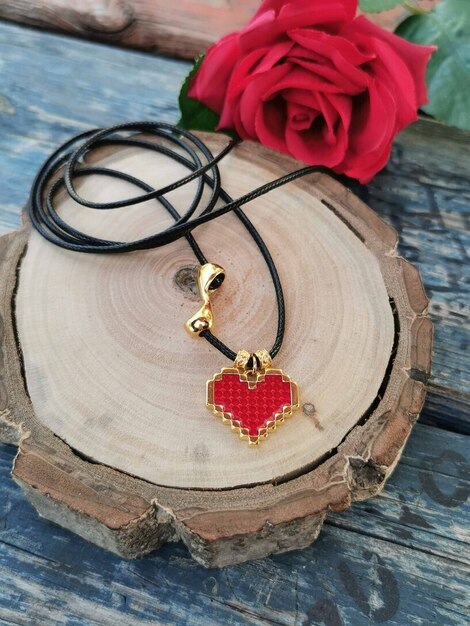 Pixel heart necklace