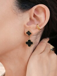 Van black stainless steel earrings