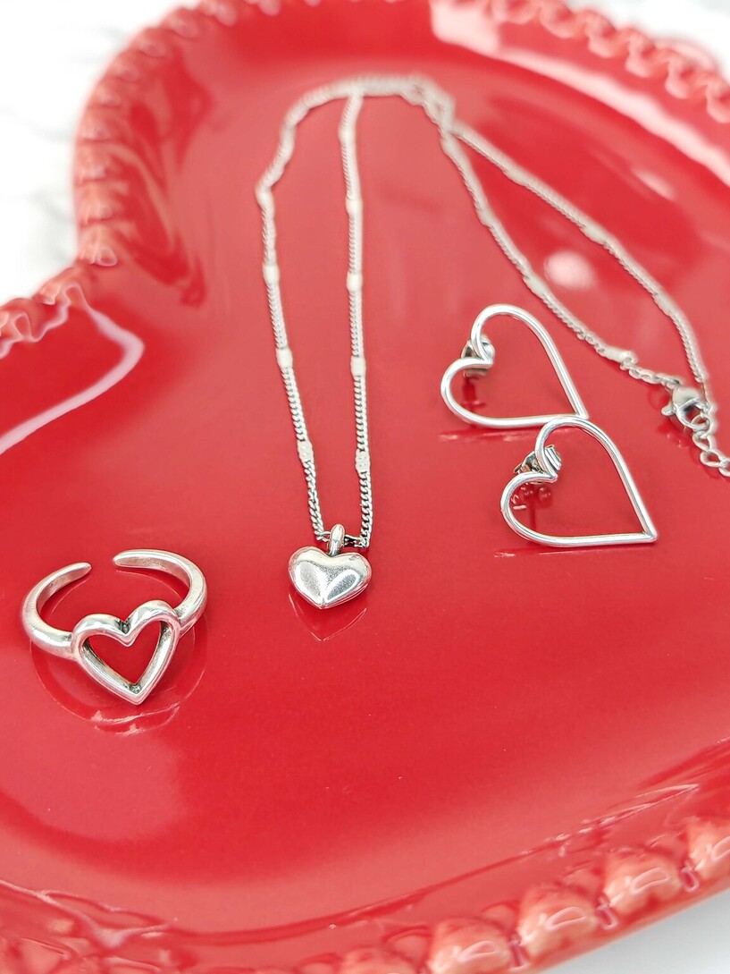 Silver hearts set 