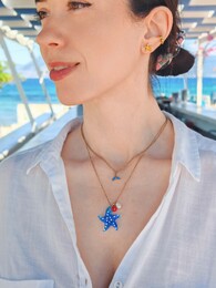 Blue mermaid necklace 