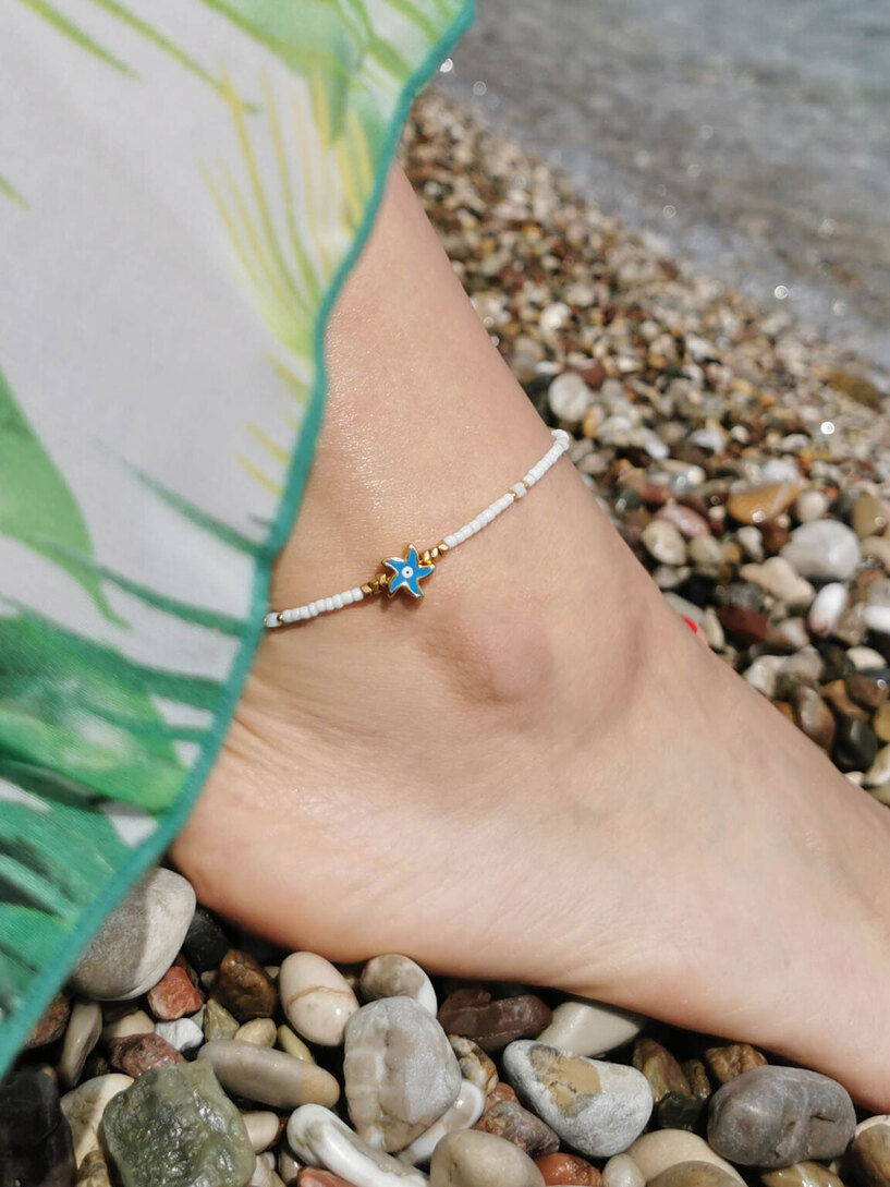 Blue Starfish anklet