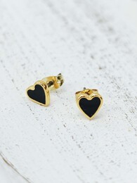 Black hearts earrings