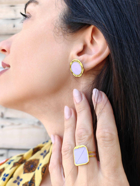 Violet stainless steel earrings