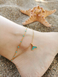 Turquoise mermaid anklet