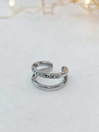 Sparkle silver ear cuff