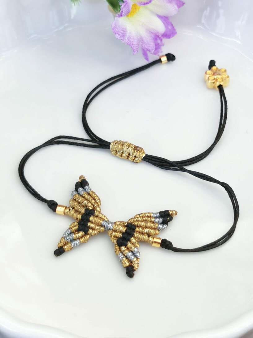 Butterfly macrame bracelet
