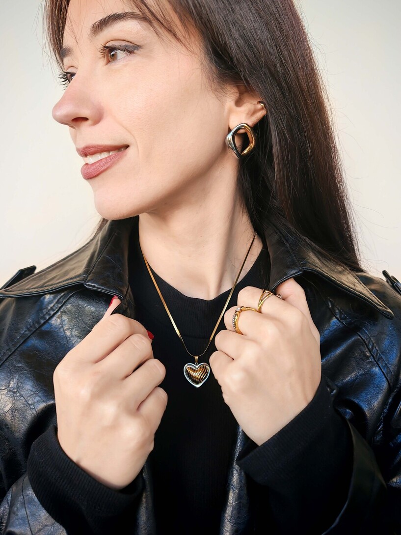 Duet stainless steel earrings