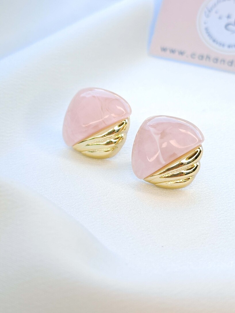 Pink love earrings