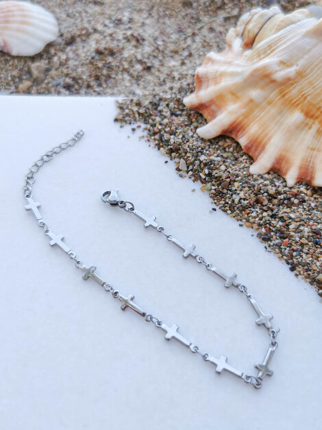 Cross stainless steel bracelet