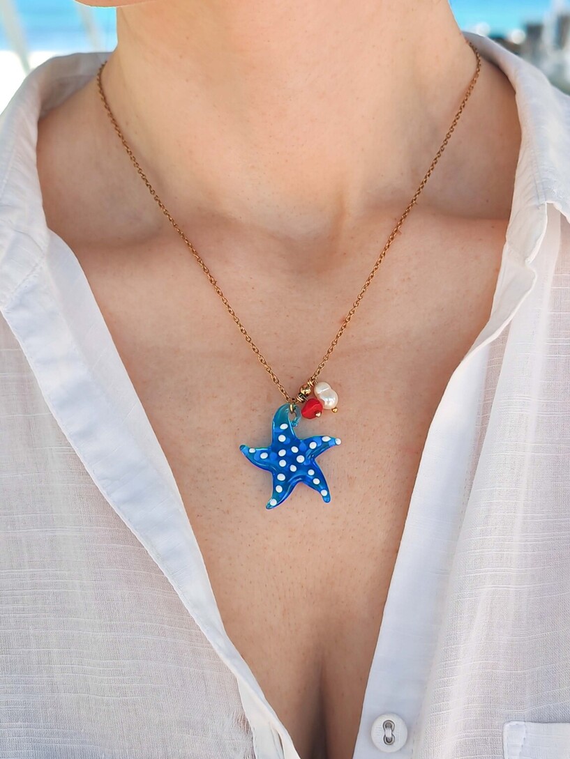 Murano starfish necklace 