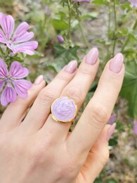 Purple Pearl stainless steel ring