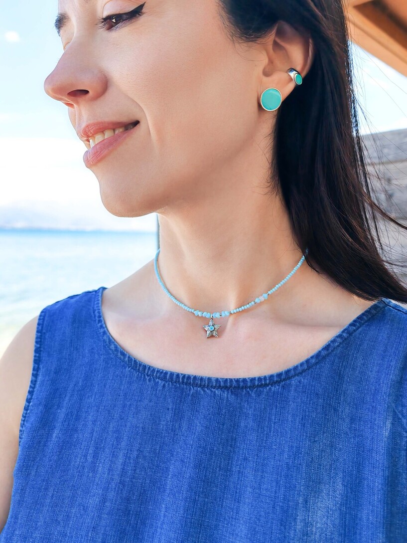 Blue candy earrings