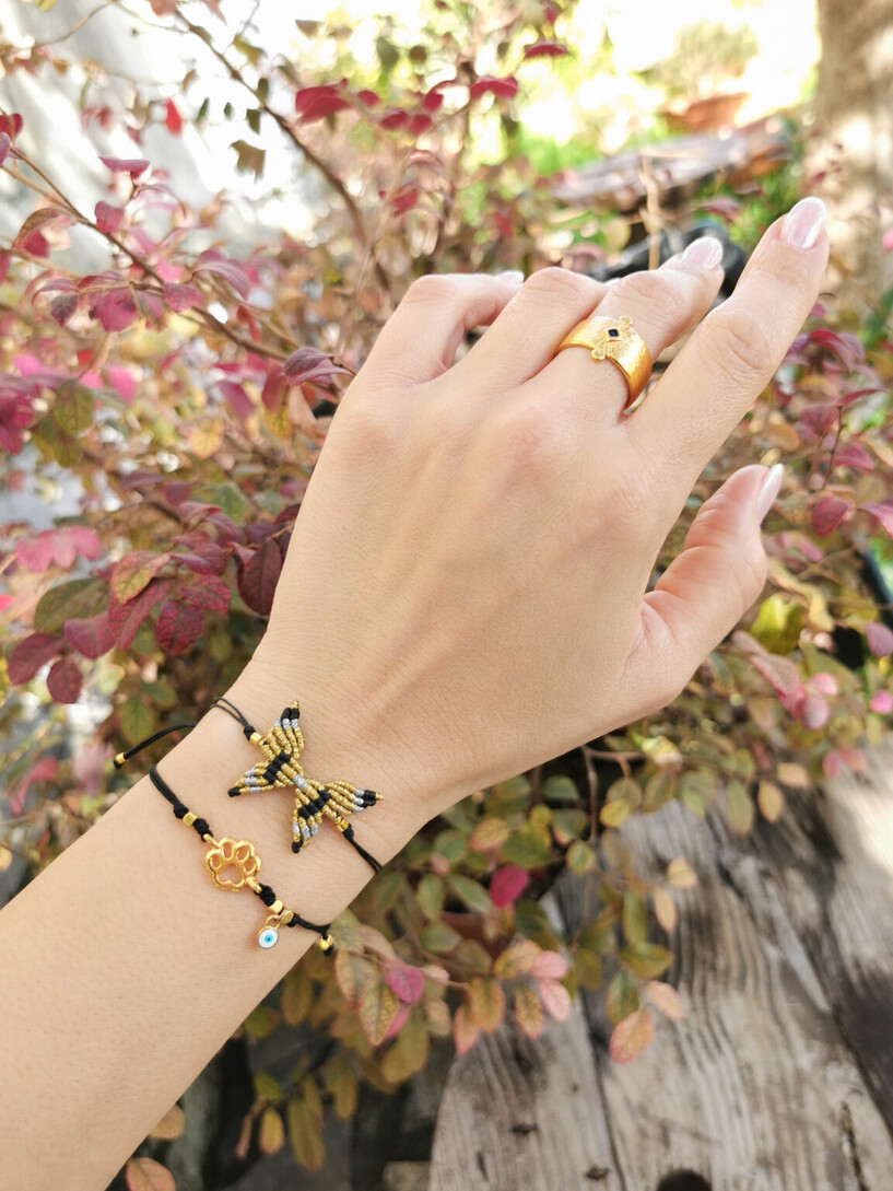 Butterfly macrame bracelet