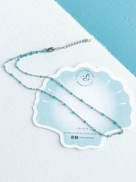 Rosario silver & turquoise necklace