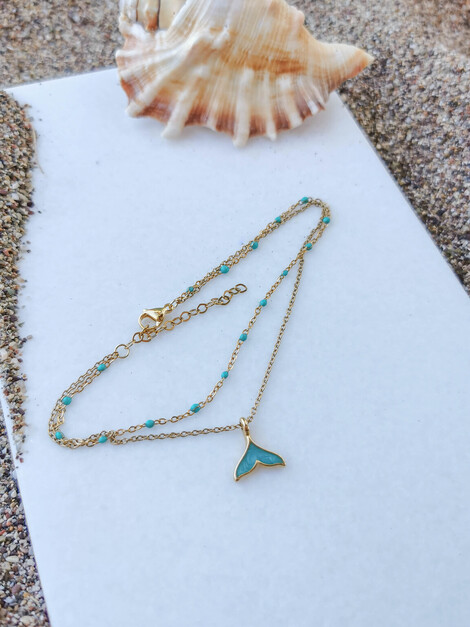 Turquoise mermaid anklet