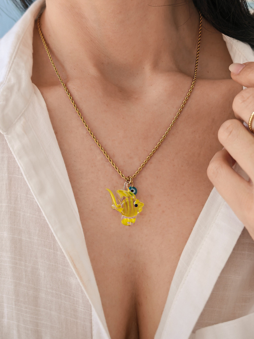 Murano fish necklace