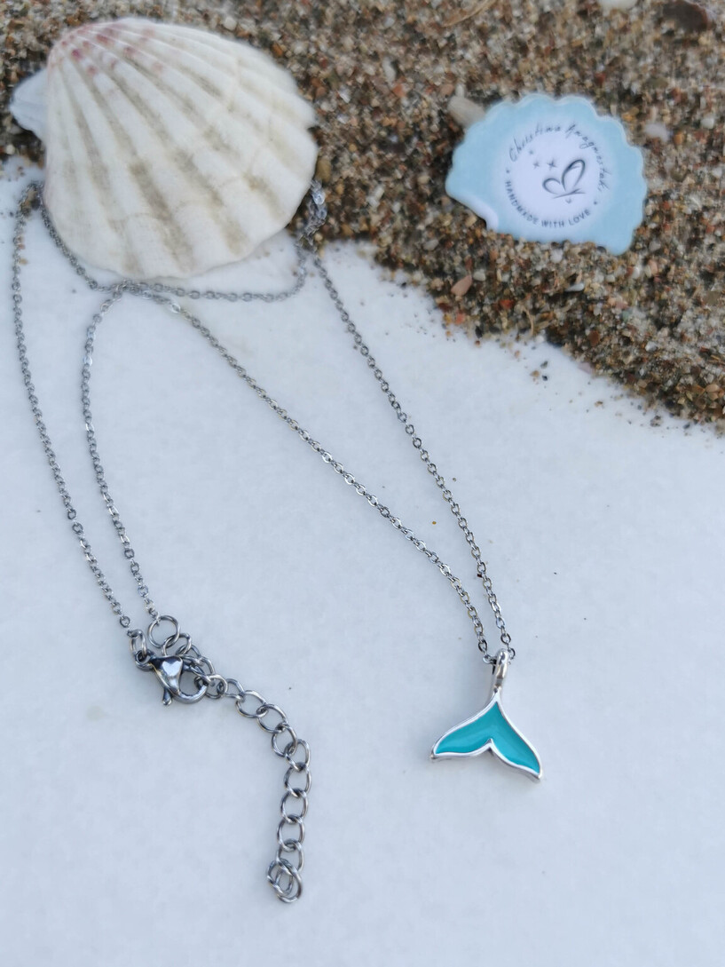 Blue mermaid necklace
