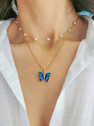 Blue Mariposa necklace