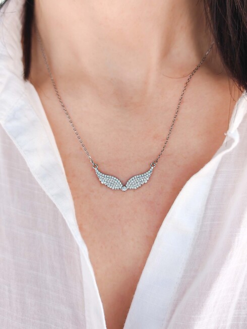 Angel silver necklace