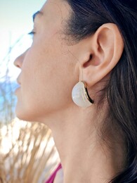 Glassy stainless steel earrings