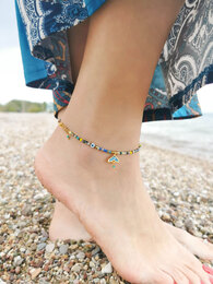 Blue mermaid anklet