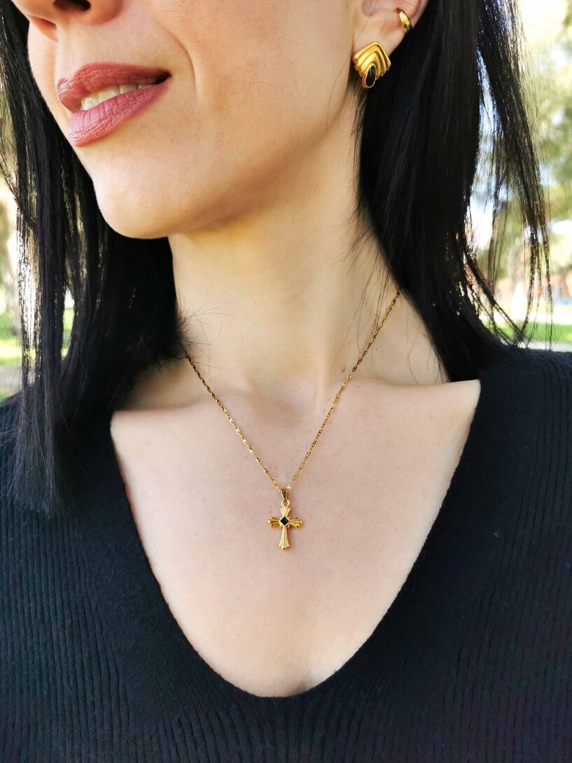 Black Cross necklace