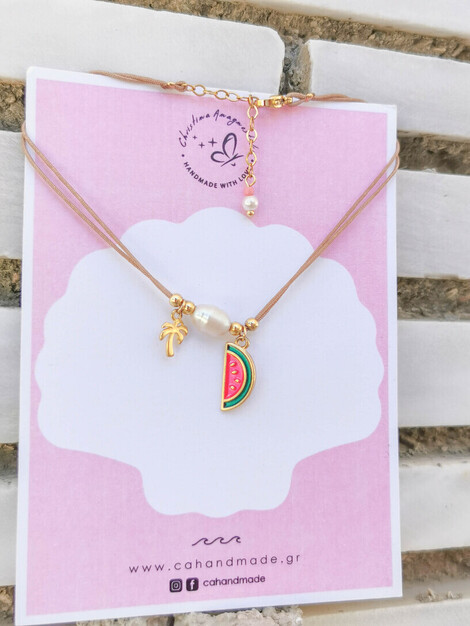 Watermelon anklet