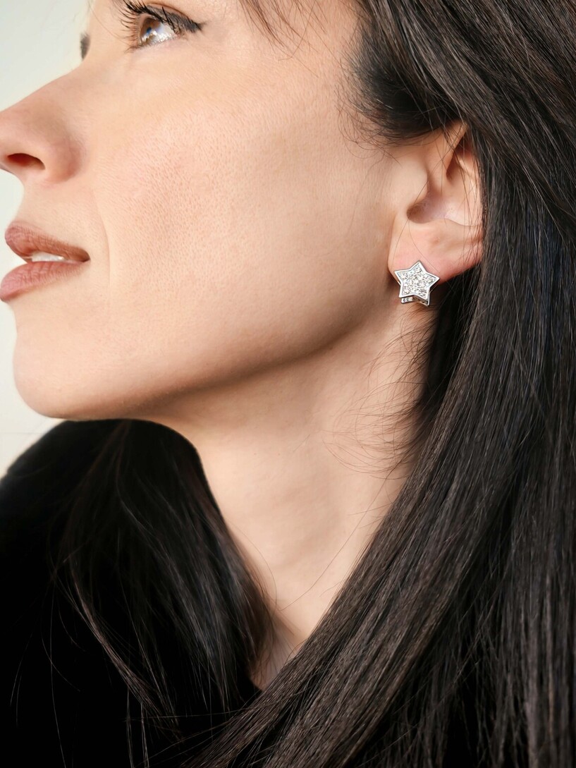 Shinny stars stainless steel hoops