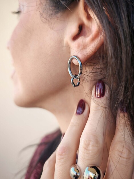 Rings stainless steel earrings