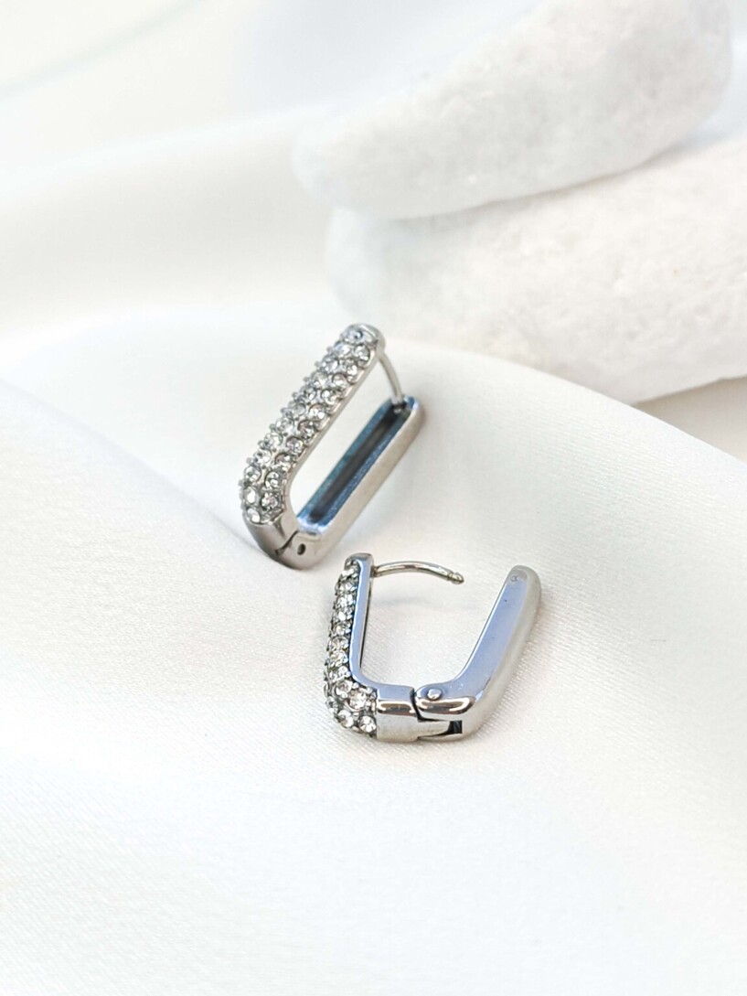 Square shinny earrings 