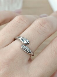 Touch silver stainless steel ring