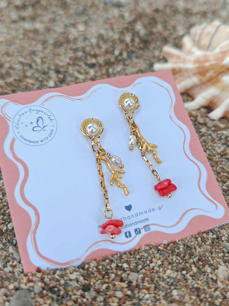 Coral sea earrings