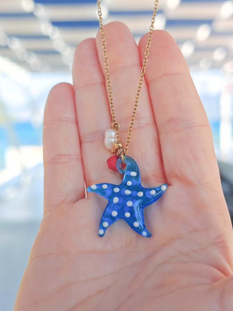 Murano starfish necklace 