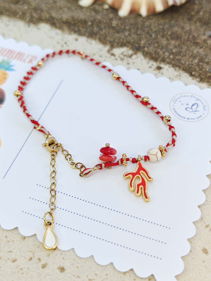 Coral anklet 