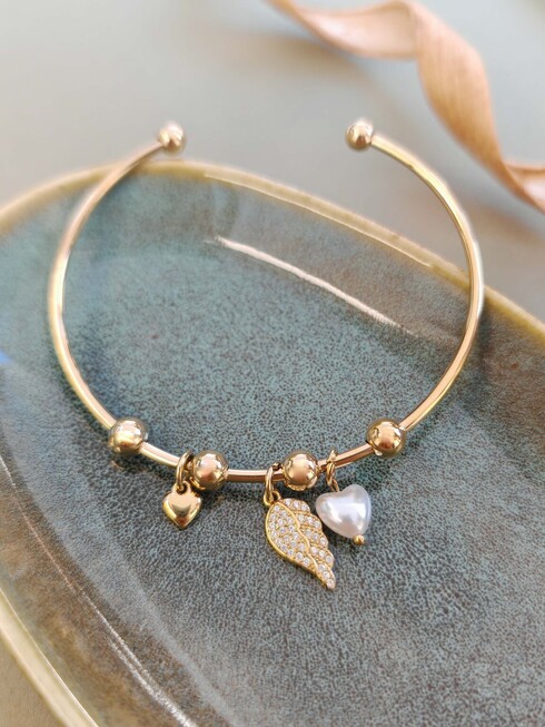 Wing bangle bracelet 
