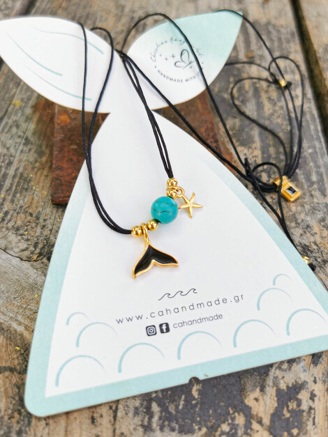 Black mermaid polymorphic necklace