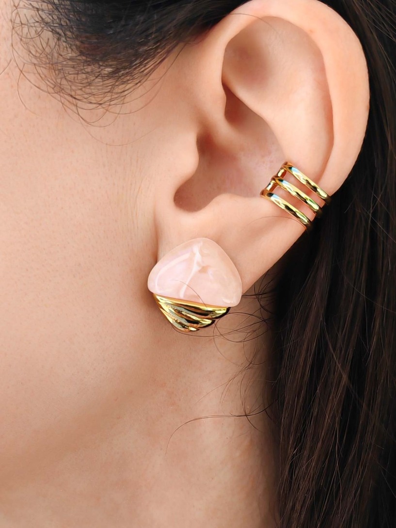 Pink love earrings