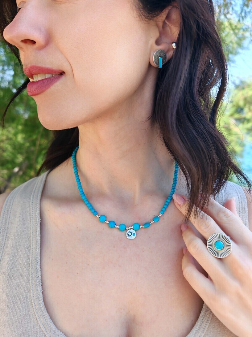Blue lake necklace