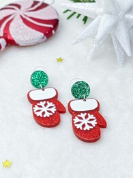 Santa gloves earrings