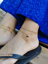 Black mermaid chain anklet