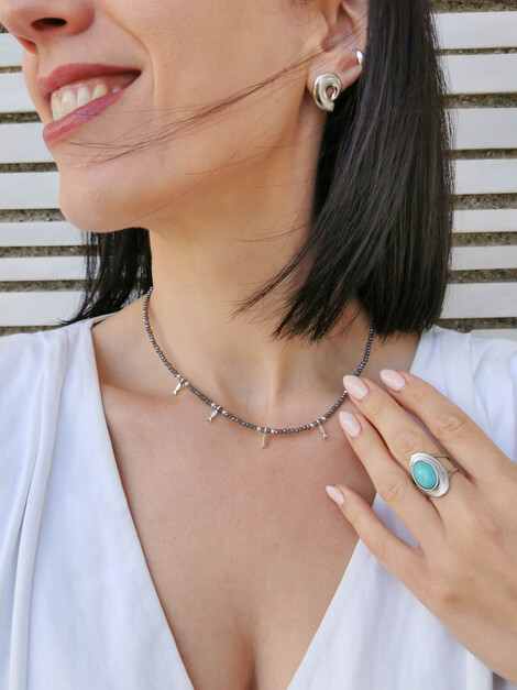 Pisces grey necklace