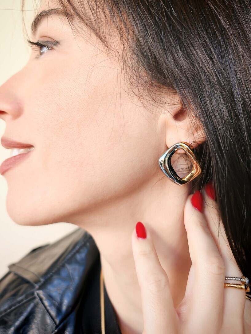 Duet stainless steel earrings